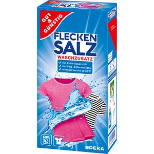 GUT & GÜNSTIG Fleckensalz für Weiß- und Buntwäsche 1kg - Spezialwaschmittel für effektive Fleckenentfernung, ideal für strahlend saubere Wäsche und farbintensive Textilien.
