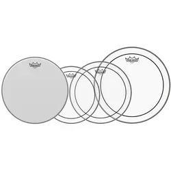 Remo 12" 13" 16" Pinstripe Clear Set PLUS 14" Ambassador Coated - Hochwertiges Schlagzeugfell-Set für Toms in 12", 13" und 16". Bietet exzellente Klangqualität und Langlebigkeit für professionelle Musiker.