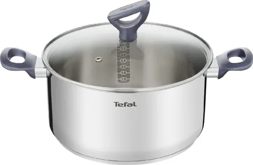 Tefal Kochtopf 20 cm 3L Induktion Daily Cook - Hochwertiger Edelstahl-Kochtopf, geeignet für alle Herdarten, ideal für die Zubereitung von Saucen und kleinen Gerichten.