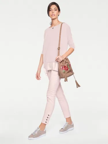 Oversize-Shirt HEINE - Damen, Gr. 48/50, rosa - Blusen mit breitem Chiffon-Saum, figurumspielend und bequem. Ideal für lässige Looks und komfortable Trageerlebnisse.
