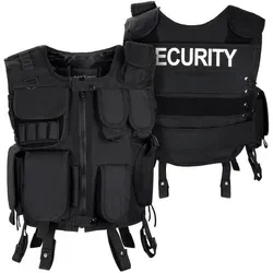 Black Snake® Security Einsatzweste - Taktische Weste für Paintball und Softair - Robuste Kampfweste mit 7 Taschen, ideal für Sicherheitseinsätze und Freizeitaktivitäten, individuell anpassbar für optimalen Tragekomfort.