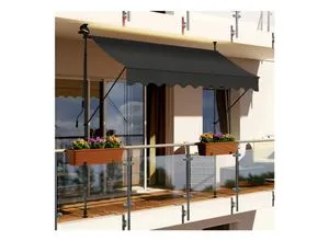 Swing&Harmonie LED Markise mit Kurbel - Markise & Sichtschutz: Hochwertige Klemmmarkise mit integrierter LED-Beleuchtung und Solarmodul für optimalen Sonnenschutz und stimmungsvolle Abende auf Balkon oder Terrasse.