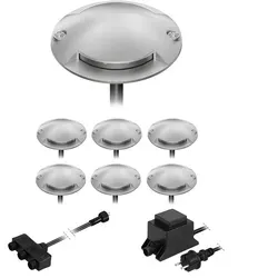 ledscom.de LED Boden-Aufbau-Leuchte Bunda, 2-flammig, für außen, befahrbar, kalt-weiß, 7er Set