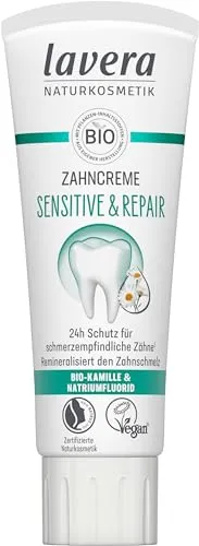 Lavera Zahncreme Sensitive & Repair 75 ml - Zahncreme für empfindliche Zähne, mit natürlicher Formel für sanfte Reinigung und Reparatur von Zahnschmelz.