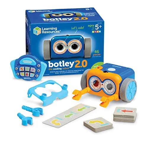 Learning Resources Botley 2.0, Ab 5 Jahren, Programmierbarer Roboter für Kinder, Coding-Spielzeug ohne Bildschirm, Fördert Mint-Fähigkeiten & logisches Denken