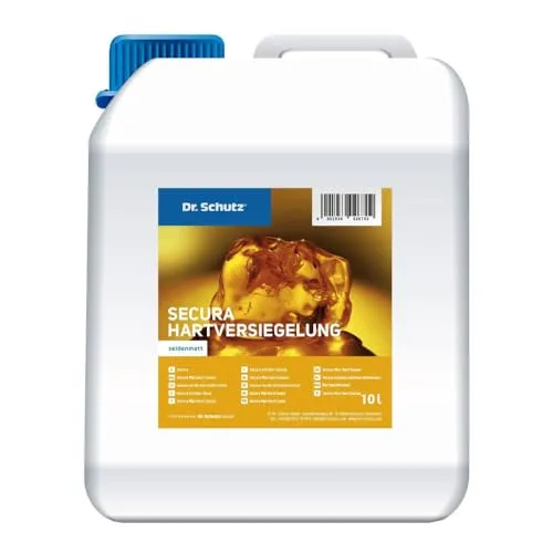 Dr. Schutz Secura Hartversiegelung seidenmatt 10L - Bodenversiegelung für PVC, CV, Linoleum - schmutzabweisend und rutschhemmend, ideal für stark beanspruchte Flächen in Gewerbe und Gastronomie, Made in Germany.