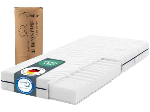 RAVENSBERGER PURAMED 7-Zonen Kaltschaummatratze - Matratzen mit 7 Zonen, wählbarem Härtegrad H2/H3 und waschbarem Bezug, ideal für optimalen Schlafkomfort und Druckentlastung, Made in Germany.