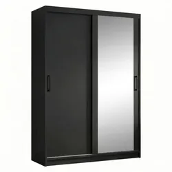 BEAUTYSOFA Kleiderschrank HELA 120cm - 2-türig mit Spiegel - Schiebetürenschrank in modernem Design, spart Platz und verfügt über einen praktischen Spiegel, ideal für Schlafzimmer und Flure.