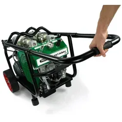 Prebena PKT-Twintec 400 - Mobiler Kompressor bis 10 bar - Kompressor für Druckluftkartuschen mit 3 Anschlüssen, 100 l/min Füllleistung und praktischen Features wie klappbarem Transportgriff und vibrationsdämpfenden Gummifüßen.