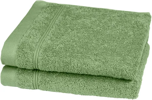 Ross Handtücher "Rubin", grün (piniengrün), 2er Set, 50x100 cm - Flauschige Handtücher "Rubin" aus 100 % Baumwolle, ideal für Haushalt und Sauna. Hohe Saugfähigkeit und pflegeleicht, bei 60°C waschbar. Set mit 2 Stück in eleganter unifarbener Optik.
