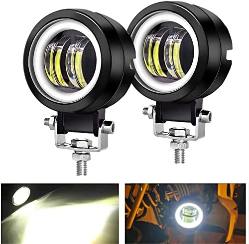 YUGAUNG 3” Runde Nebelscheinwerfer mit Angel Eyes - 6000K LED - Hochwertige LED Nebelscheinwerfer mit 80W und 8000lm, IP68 wasserdicht, ideal für Offroad-Fahrzeuge und Lkw. Langlebig und einfach zu installieren, perfekt für anspruchsvolle Bedingungen.