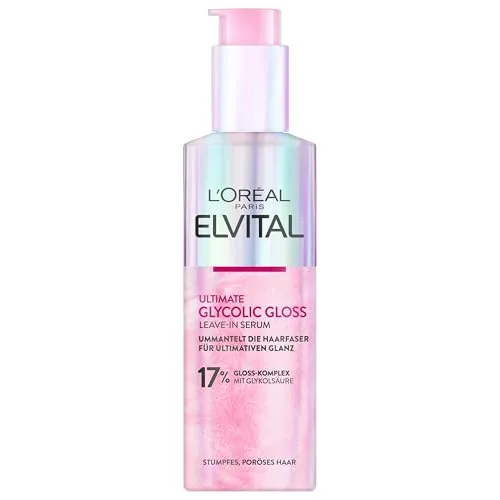 L'Oréal Paris Elvital Glycolic Gloss Serum für glänzendes Haar, Leave-In Pflege, 150ml - Leave-In Serum für intensiven Glanz und Geschmeidigkeit. Mit innovativem Gloss-Komplex für eine verbesserte Haarqualität und langanhaltendes Finish. Ideal für die tägliche Haarpflege.