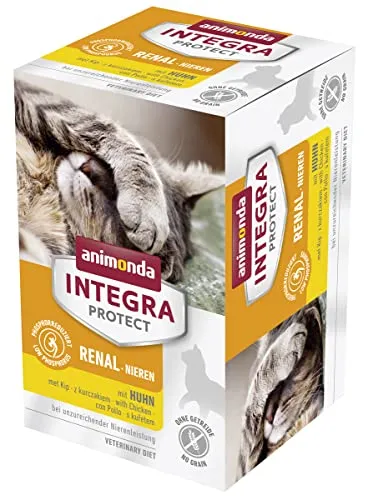 animonda INTEGRA PROTECT Katzenfutter nass Renal (Nieren) Huhn (6 x 100g), vom Tierarzt empfohlen bei Niereninsuffizienz, mit Veterinären entwickeltes Diätalleinfutter für erwachsene Katzen
