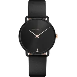 Paul Hewitt Damenarmbanduhr PH-M-B-BS-32S - Elegant Schwarz - Elegante Paul Hewitt Damenarmanduhr (Ø 33 mm) mit kratzfestem Saphirglas und hochwertigem Lederarmband. Perfekt für stilbewusste Frauen, die zeitlose Designs schätzen.