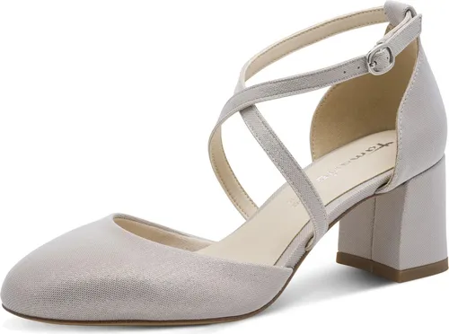 Tamaris Damen Pumps mit Blockabsatz, metallic, 37 EU - Elegante Pumps mit 6,5 cm Blockabsatz, verstellbarer Schließe für optimalen Halt. ANTIslide-Technologie sorgt für Sicherheit, während die ANTIshokk-Dämpfung maximalen Komfort bietet. Hochwertiges Obermaterial für einen stilvollen Auftritt.