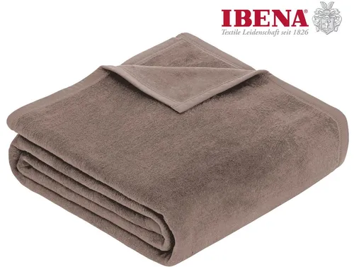 IBENA Wohndecke Luxus, espresso - Wohndecke in edlem unifarbenem Design, aus hochwertigem Material mit Veloursband-Einfassung, ideal für gemütliche Abende. Pflegeleicht und trocknergeeignet.