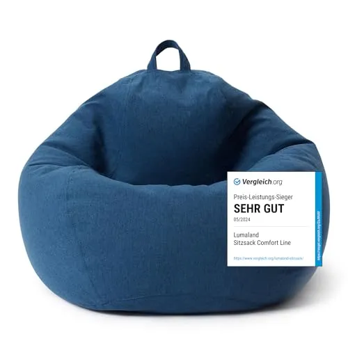 Lumaland Sitzsack Comfort (315l, navyblau) - Hocker, Bänke & Sitzsäcke – Stylischer und bequemer Sitzsack für Wohnräume, ideal zum Entspannen und Relaxen in modernem Design.