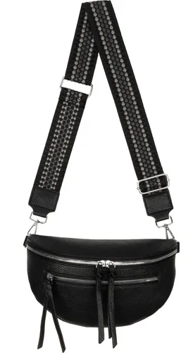 EAAKIE Bauchtasche TTL-322 Klein Kunstleder BLACK - Kompakte Bauchtasche aus hochwertigem Kunstleder mit verstellbarem Trageriemen. Ideal für Freizeit, Schule oder Reisen. Praktische Fächer mit Reißverschluss bieten optimalen Stauraum und Komfort.