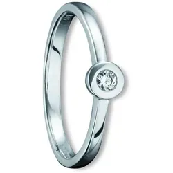 ONE ELEMENT Diamantring 0.05 ct Diamant Brillant Ring aus 585 Weißgold, perfekt als Geschenk zum Jahrestag oder Geburtstag silberfarben 56