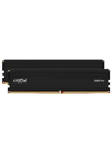 Crucial Pro DDR5 RAM 64GB Kit (2x32GB) 6000MHz CL40 - Ultimative Gaming-Leistung - Arbeitsspeicher mit 6000MHz CL40 für optimale Übertaktungsleistung, kompatibel mit Intel XMP 3.0 und AMD Expo für maximale Flexibilität und Stabilität in jedem Gaming-PC.
