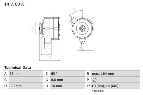 Bosch Generator 0 986 034 110 - Hochleistungs-Generator für zuverlässige Stromversorgung im Fahrzeug, ideal für anspruchsvolle Anwendungen und lange Fahrten.