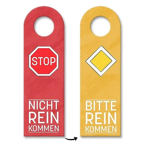 Verkehrsschilder Vorfahrtstraße und Stopschild Türhänger beidseitiger Türanhänger nicht reinkommen oder bitte reinkommen als praktisches Gadget für Fahrlehrer oder Fahrschule