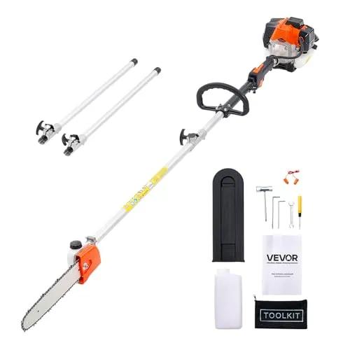 VEVOR Benzin Hochentaster 2,12–3,62m - Hochentaster für präzises Schneiden in Höhenlagen, 25ccm 2-Takt Motor mit 1,2 PS Leistung, ideal für Gartenarbeiten und Baumpflege.