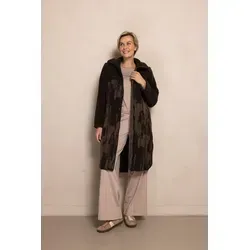 Fellimitatmantel ZHRILL "ZHKARTINI", Damen, Gr. L, coffee - Funktionsjacken, kuscheliger Fleece-Mantel mit Stehkragen, ideal für kühle Tage und stylische Auftritte.