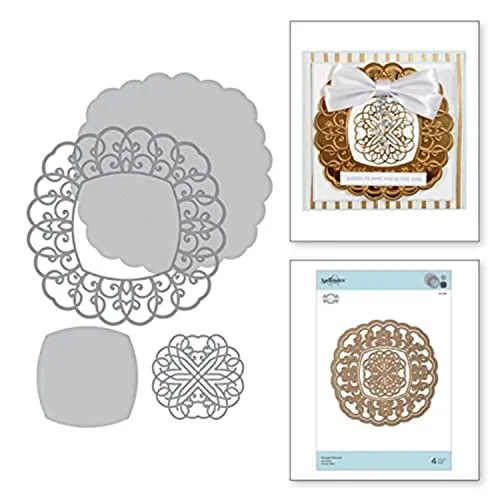 Shapeabilities Ringlet-Schablonen-Set, rund, geätzt, silberfarben, 13 x 13 cm