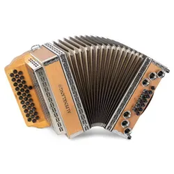 Alpenklang Pro Learn 23 Harmonika G-C-F - 3-reihige Akkordeon mit 35 Knopftasten, 2-chörig und X-Bass gekoppelt. Ideal für Einsteiger und Profis, inklusive Koffer und Riemen für optimalen Schutz.