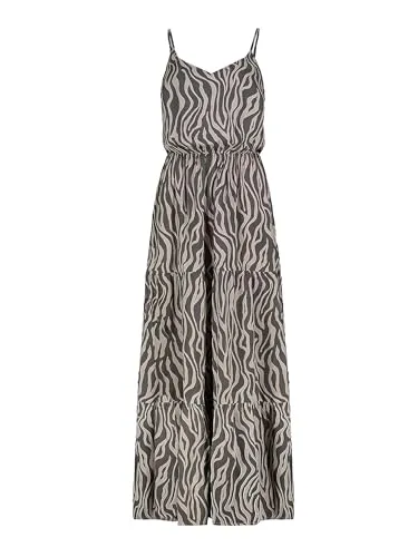 SUBLEVEL Shirtkleid DOB Maxi Volant-Design mit Spaghettiträgern - Luftiges Maxikleid mit Leopardenprint und verstellbaren Trägern. Das feminine Design und der bequeme Gummizug in der Taille sorgen für perfekten Tragekomfort und eine verspielte Silhouette.