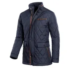 Langjacke MARCO DONATI Herren, marine, Größe 50 - Funktionsjacke mit attraktiver Rauten-Steppung und wohlig wärmender Füllung. Wasserabweisend, ideal für kühle Tage. Praktische Taschen und verstellbare Kombimanschetten bieten zusätzlichen Komfort.