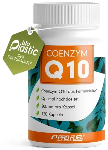 ProFuel Coenzym Q10, 120 Kapseln - Nahrungsergänzungsmittel für mehr Energie und Vitalität, unterstützt die Zellfunktion und schützt vor oxidativem Stress.