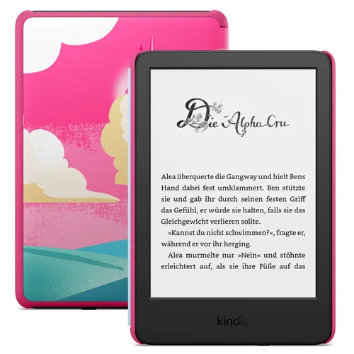 Kindle Kids Edition (16GB) Einhorntal Design - E-Book-Reader für Kinder mit 16GB Speicher, inklusive kindgerechten Inhalten und einem robusten Design für sicheres Lesen.
