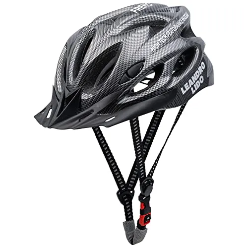 LEANDRO LIDO Freno High Tech Performance Fahrradhelm schwarz - Hochwertiger Fahrradhelm von LEANDRO LIDO mit einstellbarer Passform (57-62 cm) und abnehmbarem Visier. Ideal für Radfahrer, Skateboarder und Rollschuhfahrer. Sicher und komfortabel für den täglichen Einsatz.