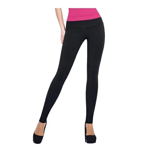 GIULIA Damen Leggings Modern Blickdicht mit Breitem Hüftbund - Schwarze Damen Leggings mit hohem Bund für optimalen Tragekomfort. Ideal für aktive Anlässe und in XL erhältlich. Hergestellt aus hochwertigem Material für eine perfekte Passform.