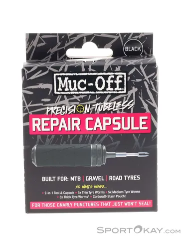 Muc Off Puncture Plug Reparaturset - Schwarz, One Size - Fahrradwerkzeuge, effektives Reparaturset für schnelle Pannenbehebung und sicheres Fahren auf allen Strecken.