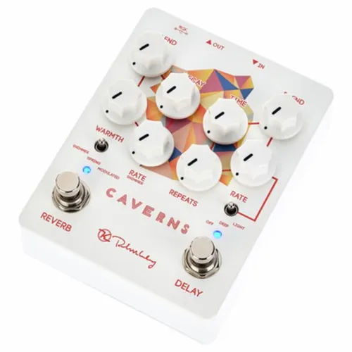 Keeley Caverns Delay Reverb V2 - Gitarren-Effektgerät mit Delay und Reverb, bietet vielseitige Soundmöglichkeiten mit 3 Reverb- und Delay-Modi sowie einem flexiblen Switching System für kreative Effekte.