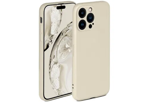 ONEFLOW Handyhülle für iPhone 14 Pro Hülle Silikon Soft Case Creme Beige 6,1 Zoll, Silikonhülle Cover Dünn Handytasche TPU Schutzhülle mit Kameraschutz