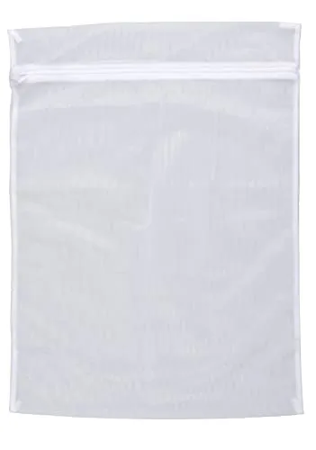 WENKO Wäschenetz, fasst 3 kg Kleidung, Waschbeutel mit Reißverschluss für die Waschmaschine, schont Feinwäsche, Socken & Co. bei jedem Waschgang, kochfest, aus hochwertigem Polyester, 50 x 70 cm, Weiß