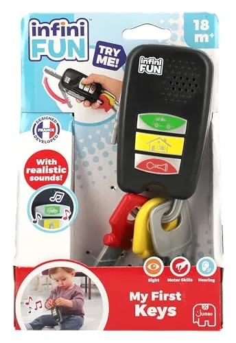 Infini Fun - Meine ersten Schlüssel - Autoschlüssel für Babys und Kleinkinder - mit Licht und Sound - großer Schlüsselanhänger - Imitationsspiel - ab 18 Monaten