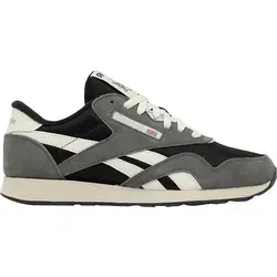 Reebok Herren Classic Nylon Sneaker - Washed Black Dark Fog Chalk, 40 EU - Herren-Sneaker mit Obermaterial aus Nylon und Veloursleder, EVA Zwischensohle für optimalen Komfort und strapazierfähiger Gummiaußensohle für Langlebigkeit.