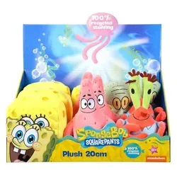 Simba Dickie Plüschfigur Sponge Bob Schwammkopf 20cm - Kuschelige Plüschfigur für Fans ab 3 Jahren, ideal zum Spielen und Sammeln. Hochwertige Verarbeitung und vier verschiedene Designs sorgen für Abwechslung.