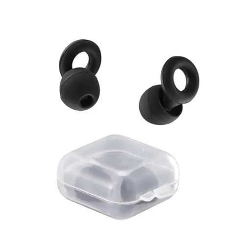 Hama Ohrstöpsel Silikon (Noise Reducing Earplugs, für Konzert, zum Schlafen, beim Schwimmen, 2 Größen, auch für kleine Ohren, wiederverwendbar, inkl. Etui) schwarz