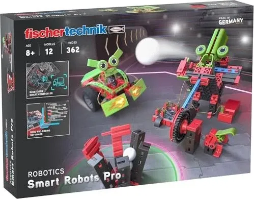 fischertechnik 569021 ROBOTICS Smart Robots Pro - Robotikbausatz ab 8 Jahren mit 12 Modellen, ideal zum Programmieren und Spielen lernen mit Python