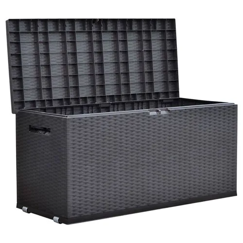 Gartentruhe Nizza Rattan-Design - Stylische Auflagenbox aus Kunststoff im Rattan-Design, ideal zur Aufbewahrung von Kissen und Gartenutensilien, sorgt für Ordnung im Garten.