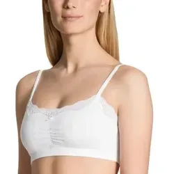 Calida BH Etude Toujours Top Weiß Baumwolle Small Damen - Funktionsunterwäsche mit 95 % Baumwolle und 5 % Elasthan für optimalen Tragekomfort und Atmungsaktivität - perfekt für empfindliche Haut und vielseitig kombinierbar.