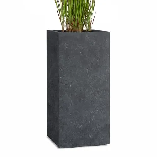 Pflanzwerk® Pflanzkübel Tower XXL Lava Anthrazit 100x50x50cm – Frostbeständiger Blumenkübel - Hochwertiger Pflanzkübel für drinnen und draußen – frostbeständig und UV-geschützt. Ideal für eine langlebige Nutzung und ein attraktives Pflanzenarrangement. Erleben Sie deutsche Markenqualität mit durchdachtem Design!
