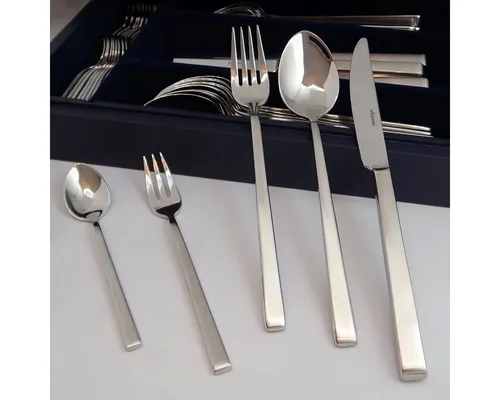 Wilkens Besteck Set CANTONE 30-tlg. für 6 Personen - Hochwertiges 18/10 Edelstahl Besteck-Set, mattiert und elegant – perfekt für besondere Anlässe und den täglichen Gebrauch.