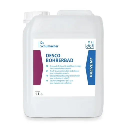 Dr. Schumacher Desinfektionsreiniger Desco Bohrerbad - gebrauchsfertig für rotierende Instrumente - Desinfektionsreiniger für die manuelle Tauchdesinfektion von Bohrern und Fräsern. Bakterizid, fungizid und virusinaktivierend, frei von Aldehyden und Phenol.